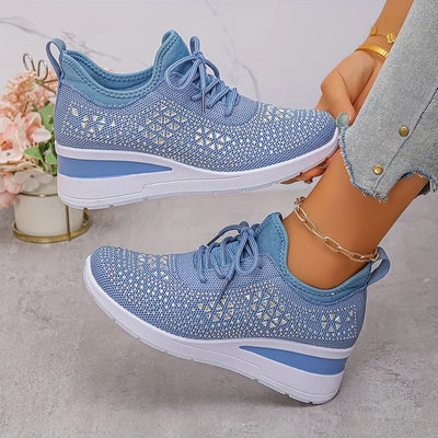 Giselle - Orthopedic sneakers with glittery rhinestones