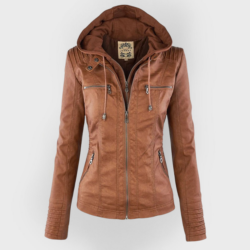 Bellini | Stylish leather jacket with hood