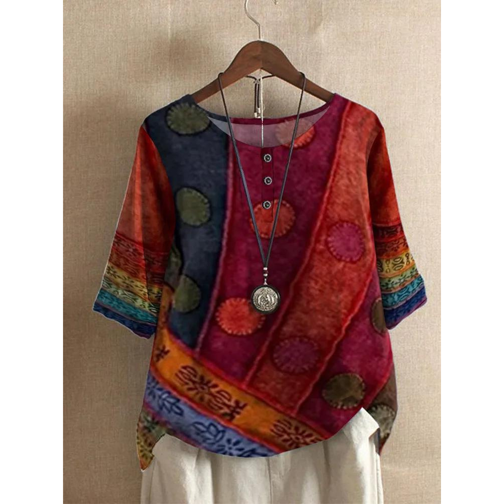 Hanna™ - Bohemian Colorful Top 