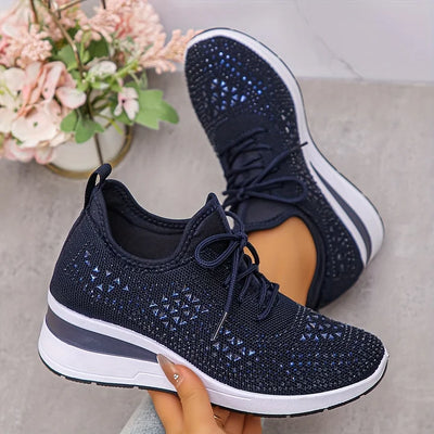 Giselle - Orthopedic sneakers with glittery rhinestones