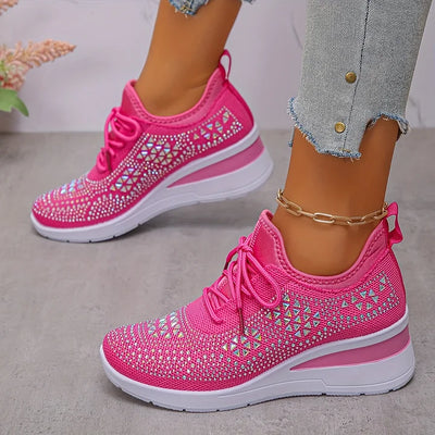 Giselle - Orthopedic sneakers with glittery rhinestones