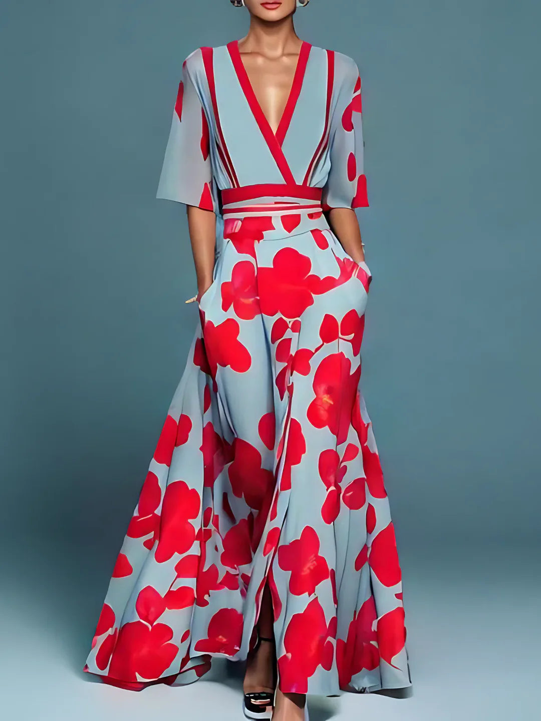 Avenli | Elegant floral wrap dress