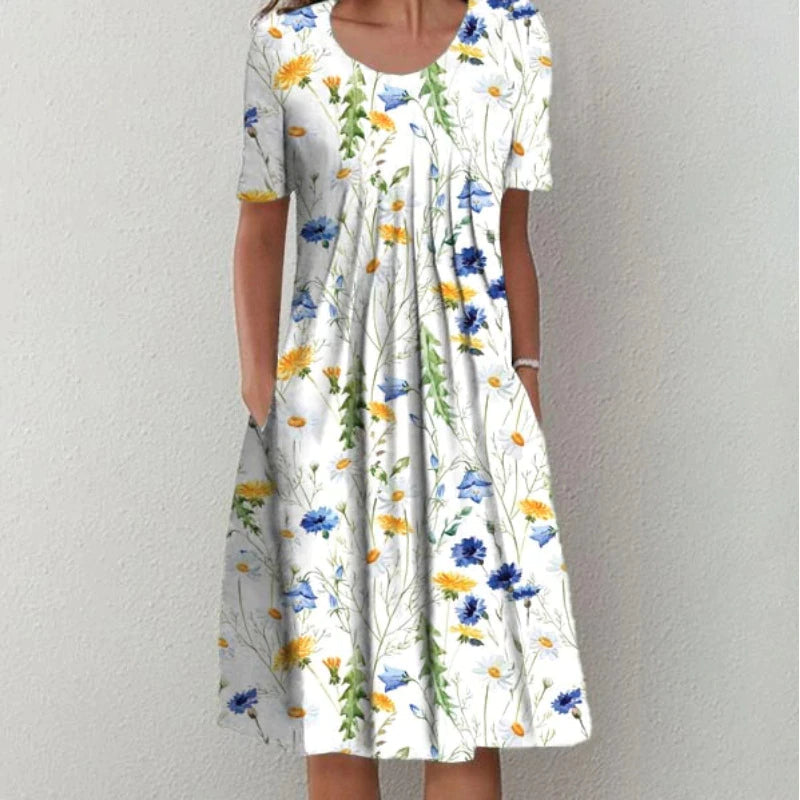 Sofia™ | Elegant and relaxed floral dress with pockets
