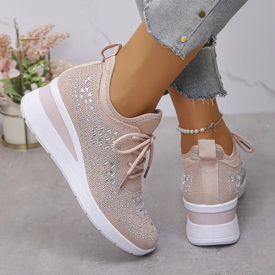 Giselle - Orthopedic sneakers with glittery rhinestones