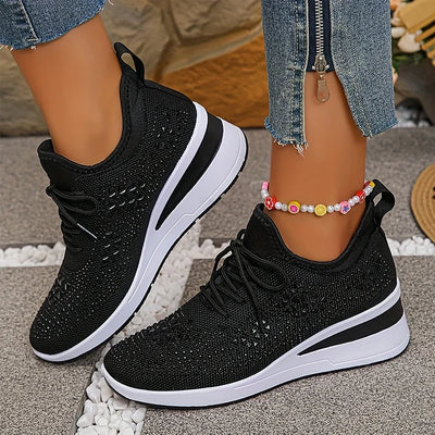 Giselle - Orthopedic sneakers with glittery rhinestones