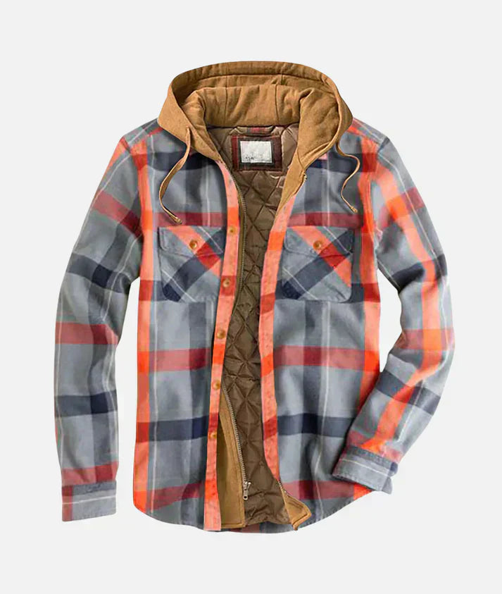 Alain - Patchwork jacket with check pattern