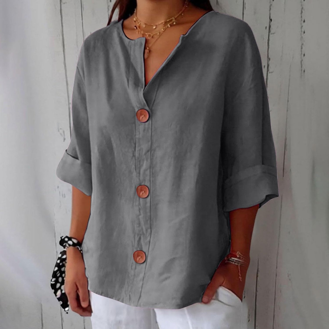 Avenli™ | Relaxed linen blouse for timeless elegance 