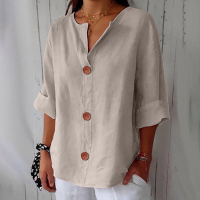 Avenli™ | Relaxed linen blouse for timeless elegance 