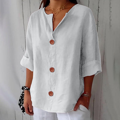 Avenli™ | Relaxed linen blouse for timeless elegance 