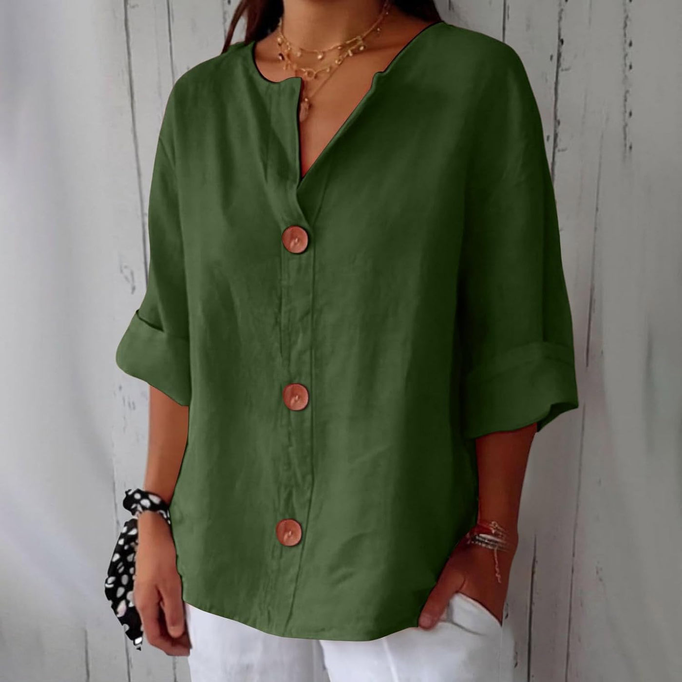 Avenli™ | Relaxed linen blouse for timeless elegance 