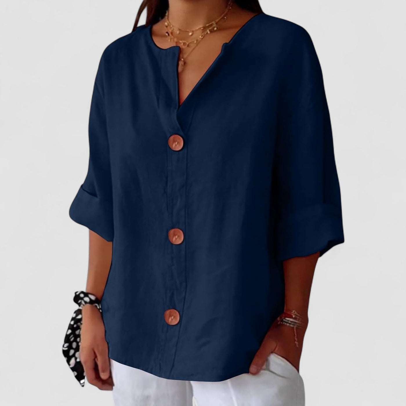 Avenli™ | Relaxed linen blouse for timeless elegance 