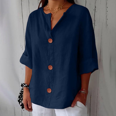 Avenli™ | Relaxed linen blouse for timeless elegance 