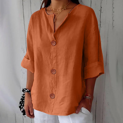 Avenli™ | Relaxed linen blouse for timeless elegance 