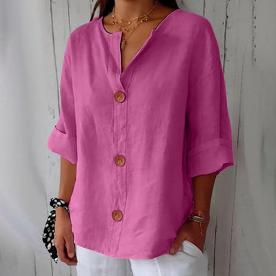 Avenli™ | Relaxed linen blouse for timeless elegance 