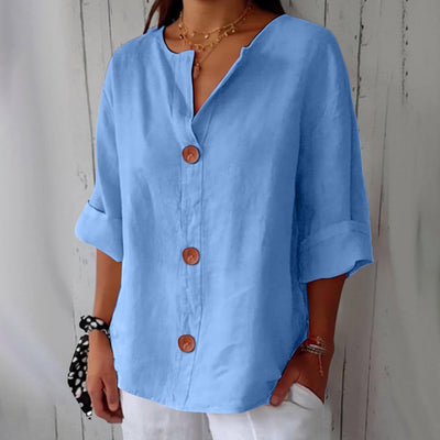 Avenli™ | Relaxed linen blouse for timeless elegance 