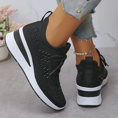 Giselle - Orthopedic sneakers with glittery rhinestones