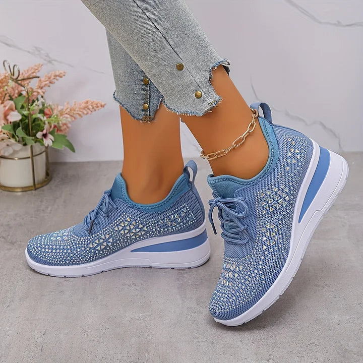 Giselle - Orthopedic sneakers with glittery rhinestones