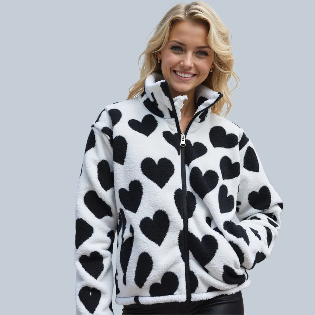 Katharina | Soft Reversible Jacket with Hearts