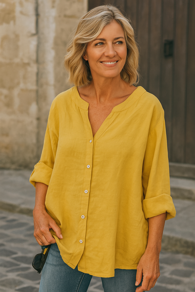 Avenli | Lightweight shirt in a cotton and linen blend with a relaxed summery fit