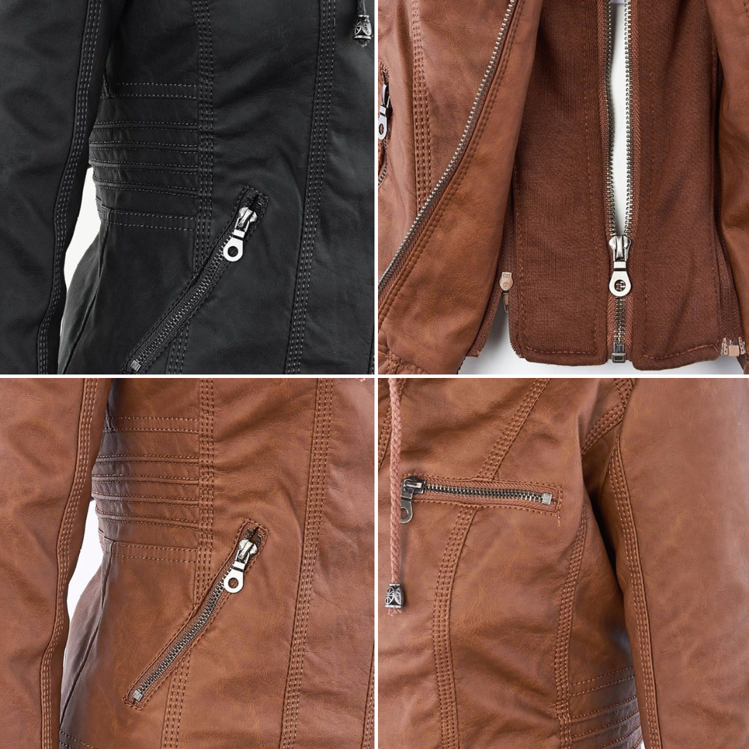 Bellini | Stylish leather jacket with hood