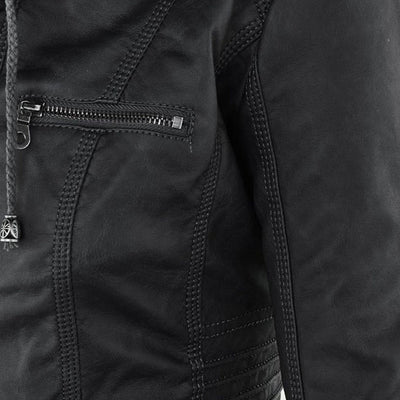 Bellini | Stylish leather jacket with hood
