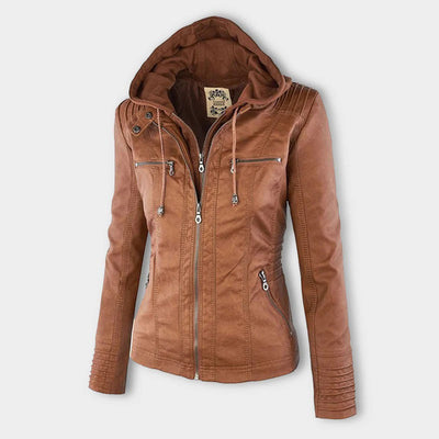 Bellini | Stylish leather jacket with hood