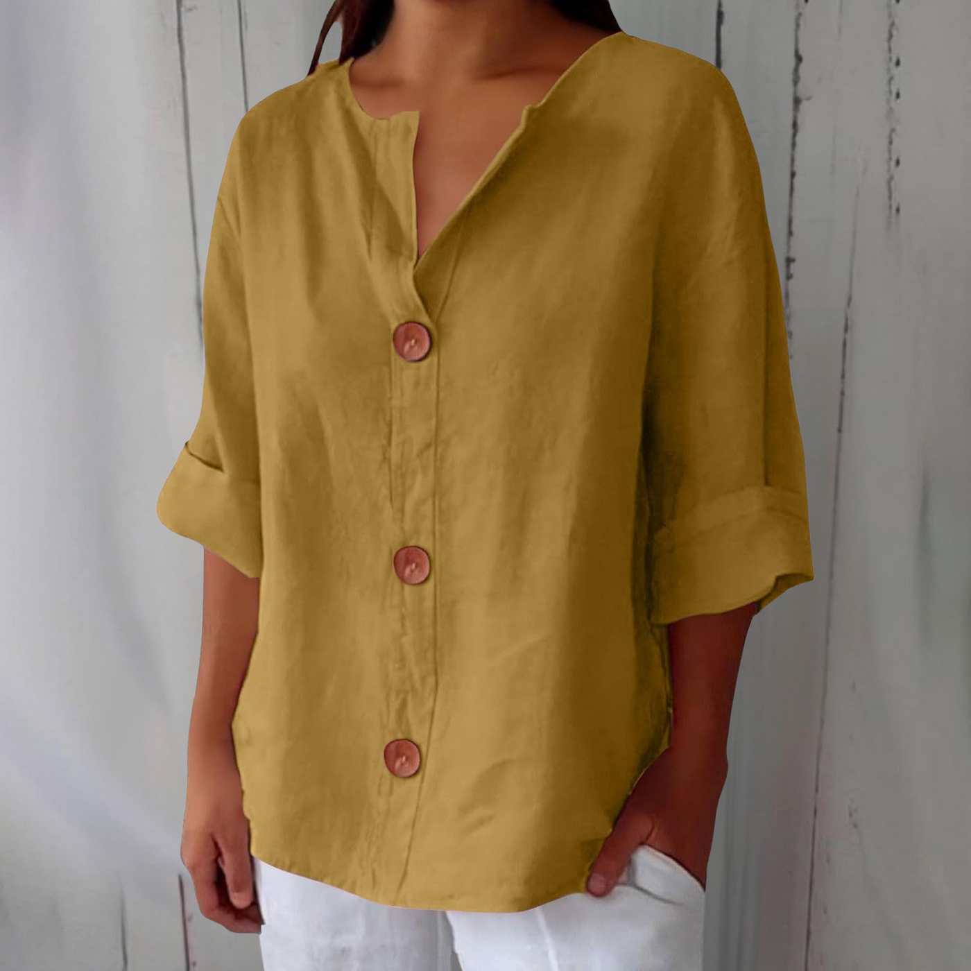 Avenli™ | Relaxed linen blouse for timeless elegance 