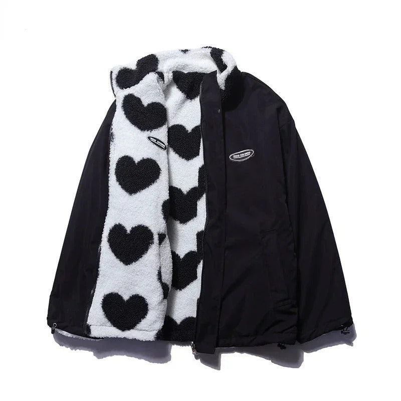 Katharina | Soft Reversible Jacket with Hearts