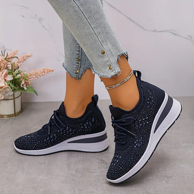 Giselle - Orthopedic sneakers with glittery rhinestones