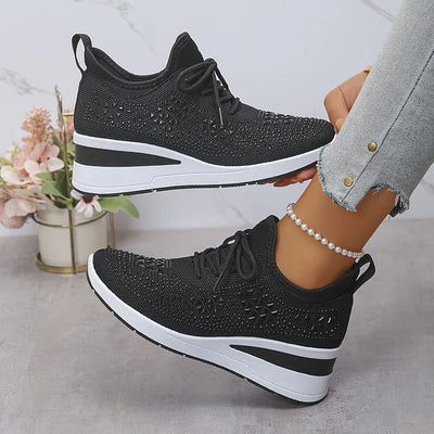 Giselle - Orthopedic sneakers with glittery rhinestones