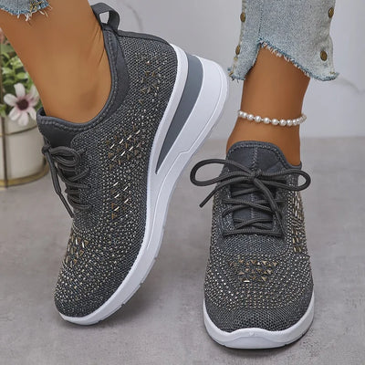 Giselle - Orthopedic sneakers with glittery rhinestones