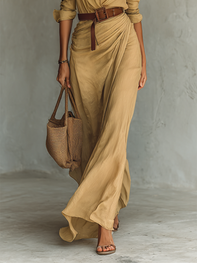 Senna | Long maxi dress with lapel collar