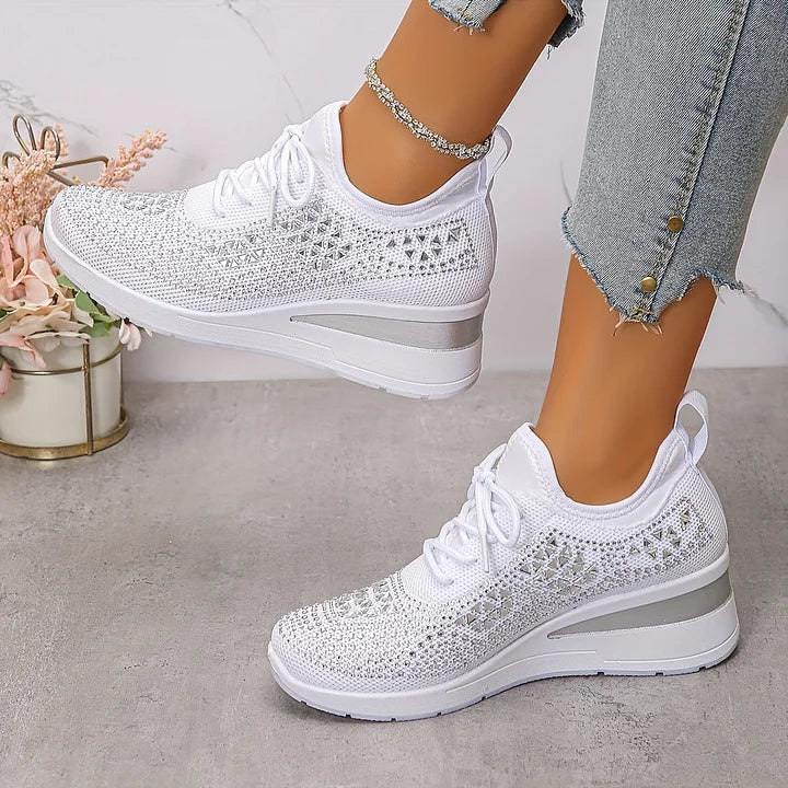Giselle - Orthopedic sneakers with glittery rhinestones
