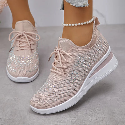Giselle - Orthopedic sneakers with glittery rhinestones