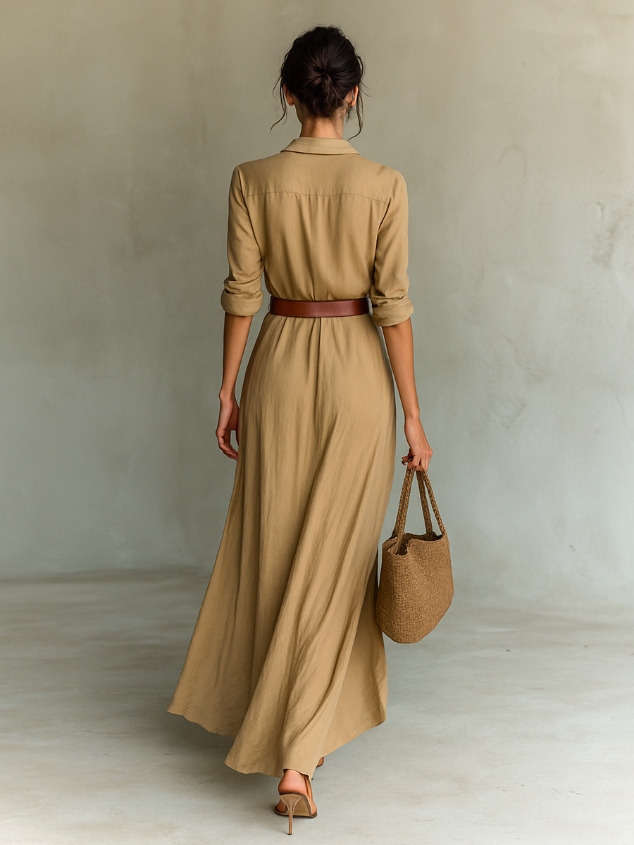 Senna | Long maxi dress with lapel collar