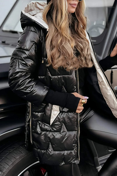 Nolwen - Elegant winter jacket with hood and lining