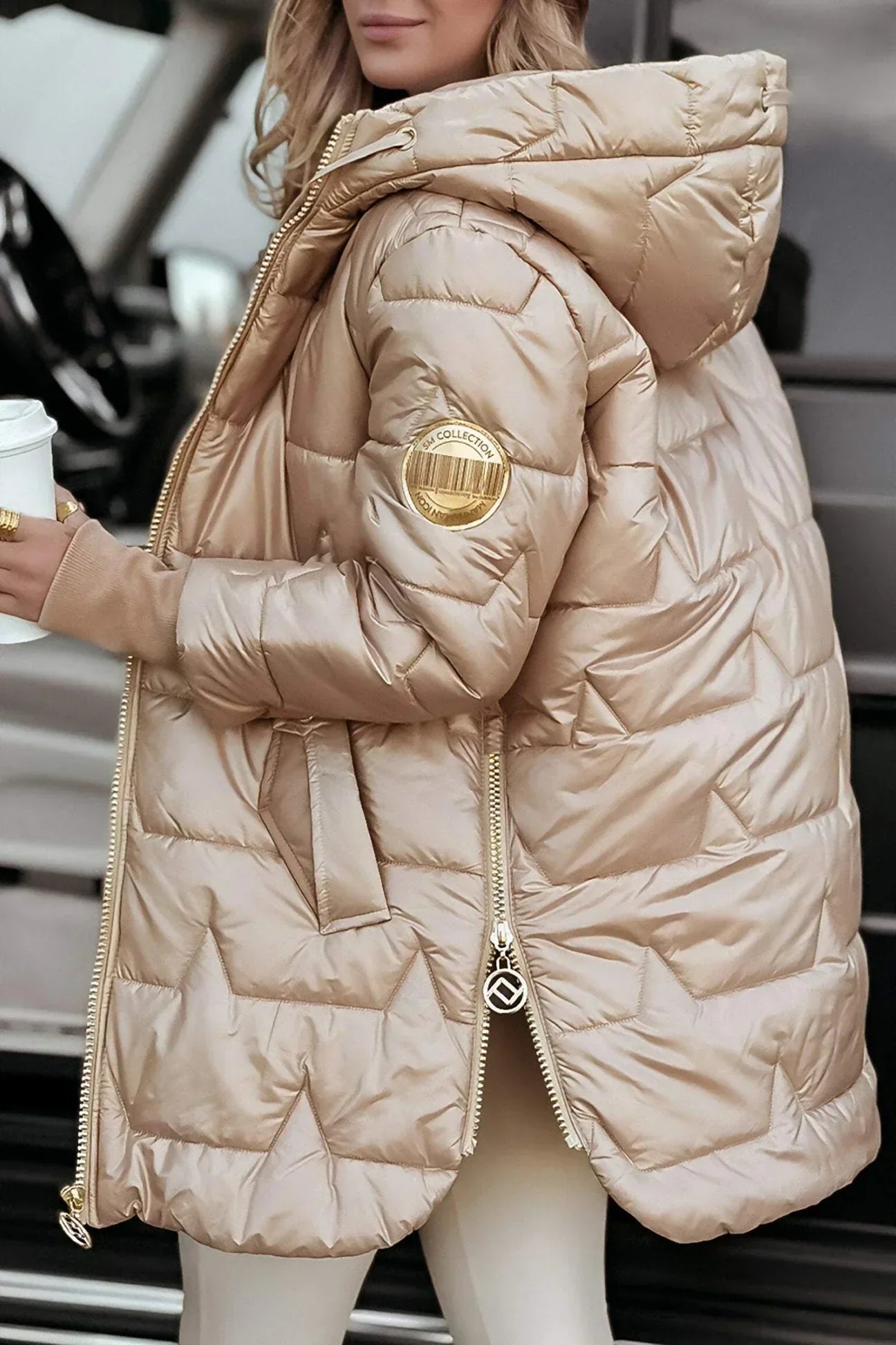 Nolwen - Elegant winter jacket with hood and lining