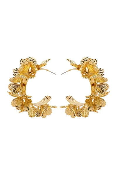 Hadley | C-Shaped Floral-Design Earrings